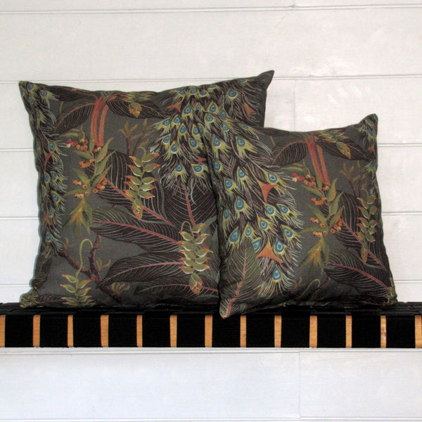 made to order Royal Peacock linen cushion cover