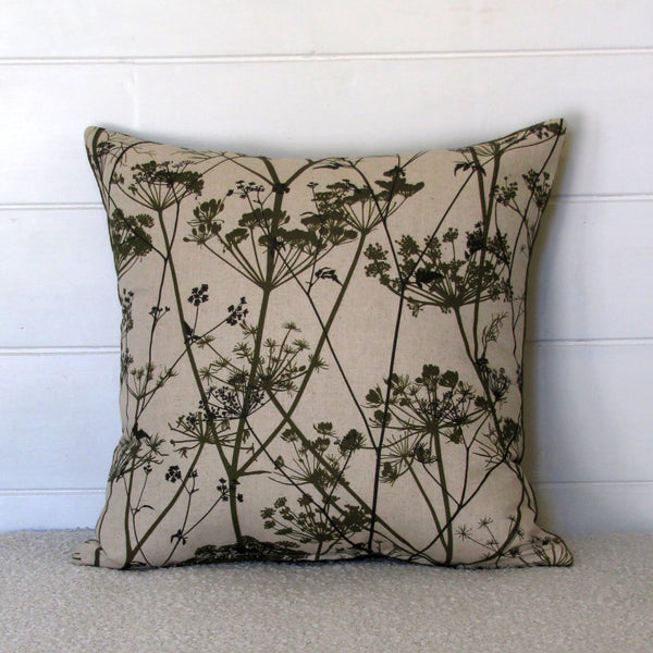 made to order Wild Chervil cushion cover, olive