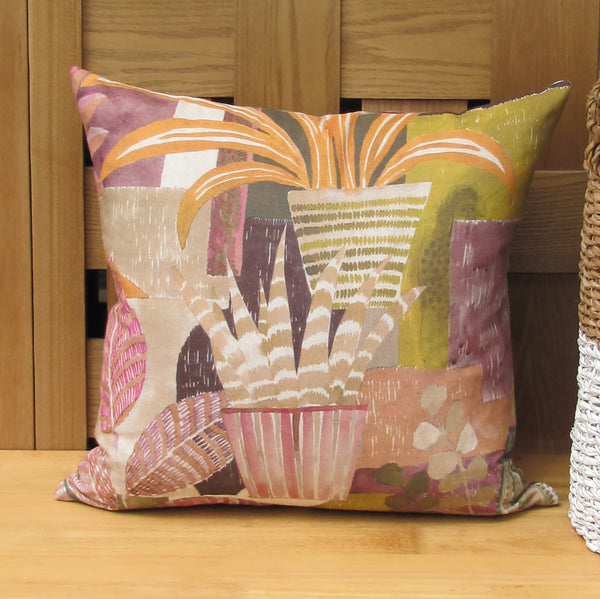 made to order Frida Dusk cushion cover, linen cotton blend