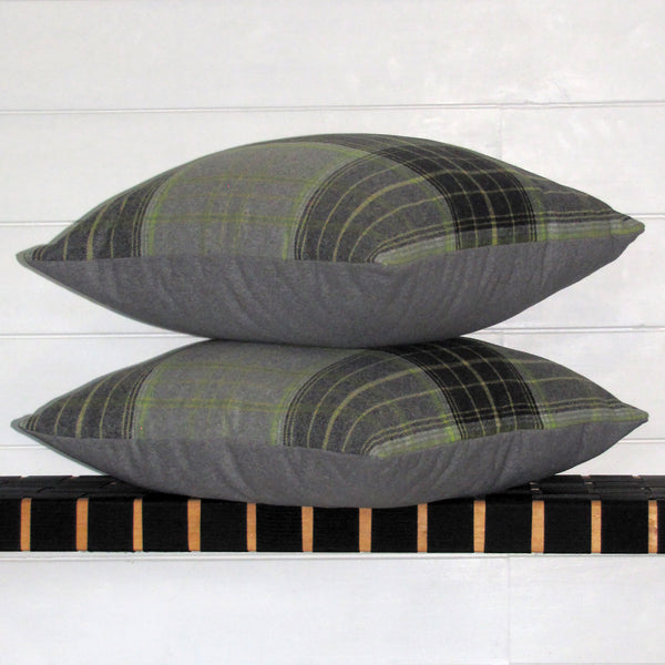 Bainbridge Lime check cushion cover
