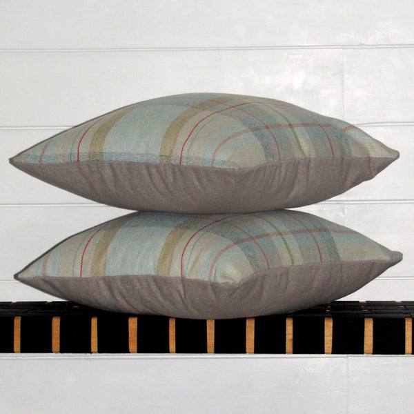 Lanark Duckegg check cushion cover