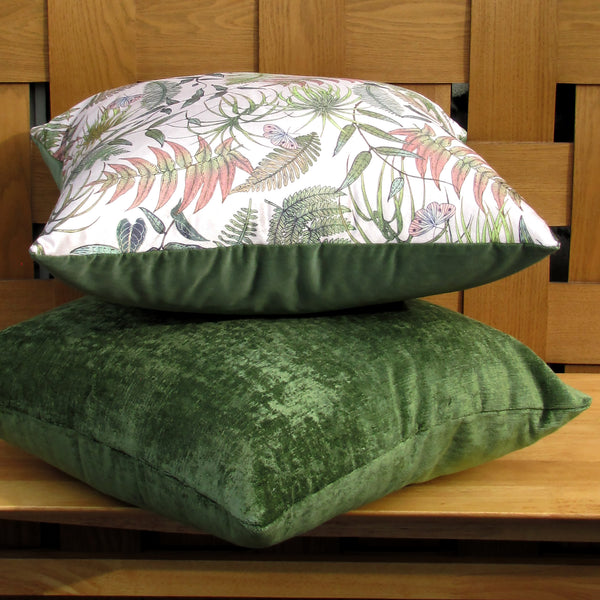 made to order Bespoke Palm Green luxury Italian velvet cushion cover