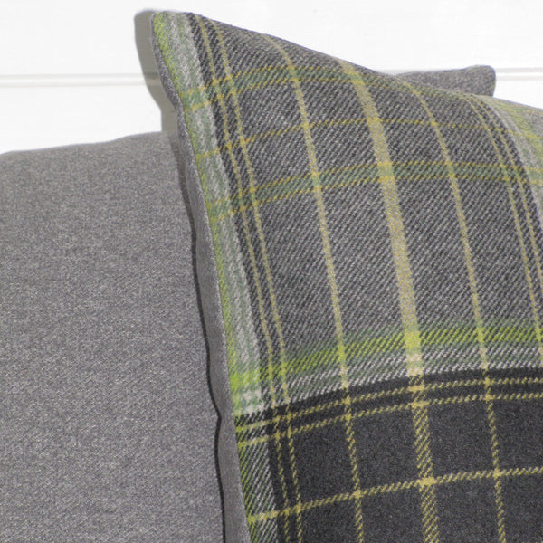 Bainbridge Lime check cushion cover