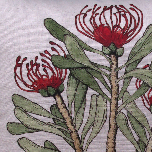made to order waratah linen cotton cushion cover
