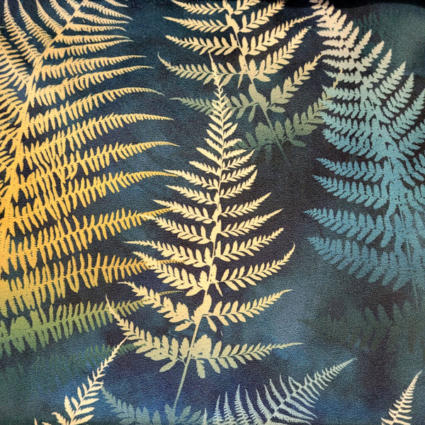 Woodland Fern Velvet, Ink Blue