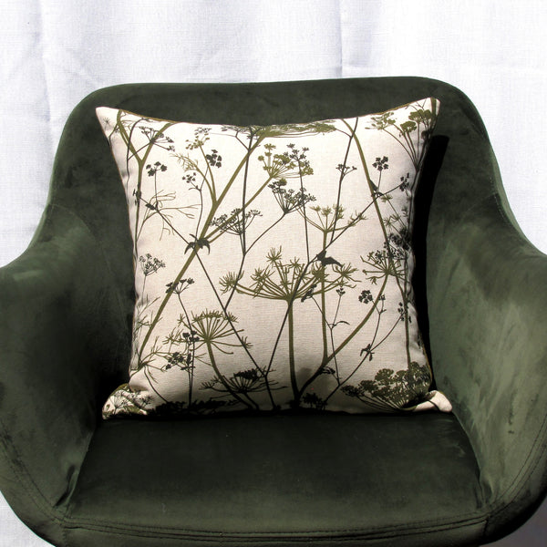 made to order Wild Chervil cushion cover, olive