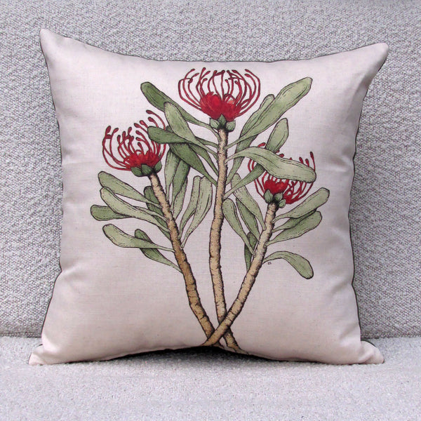 waratah linen cotton cushion cover