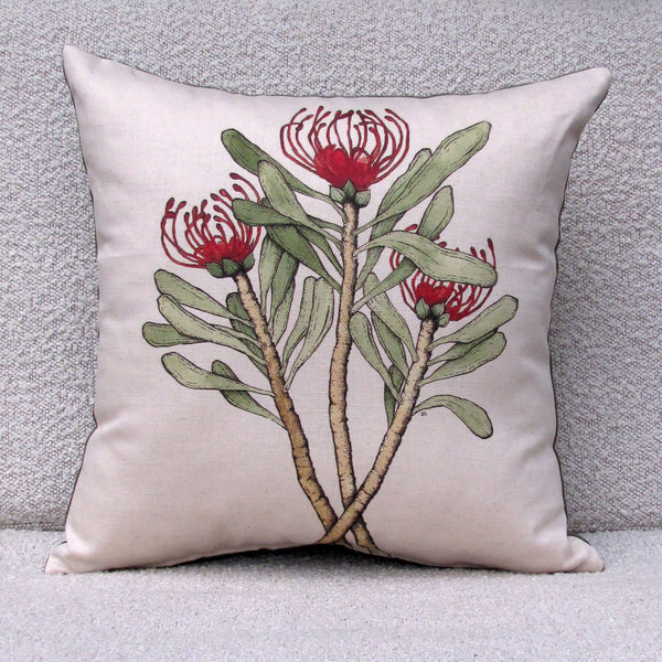 made to order waratah linen cotton cushion cover