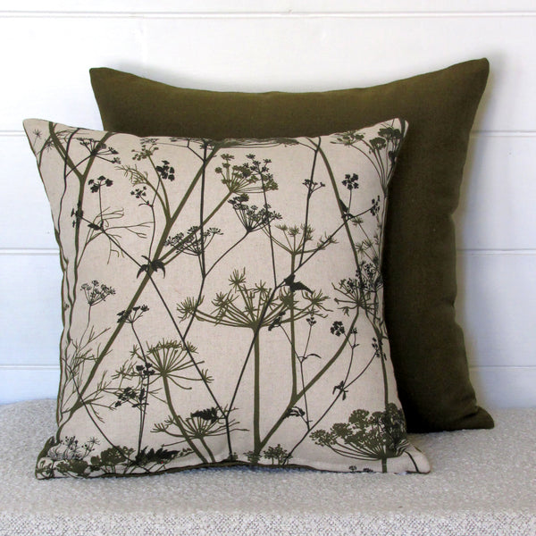Wild Chervil cushion cover, olive