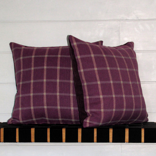 Haddington Thistle check cushion cover