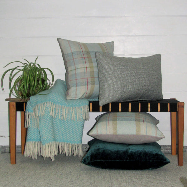 Lanark Duckegg check cushion cover