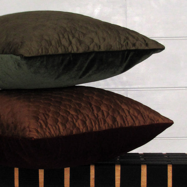 Celino Olive quilted cushion cover
