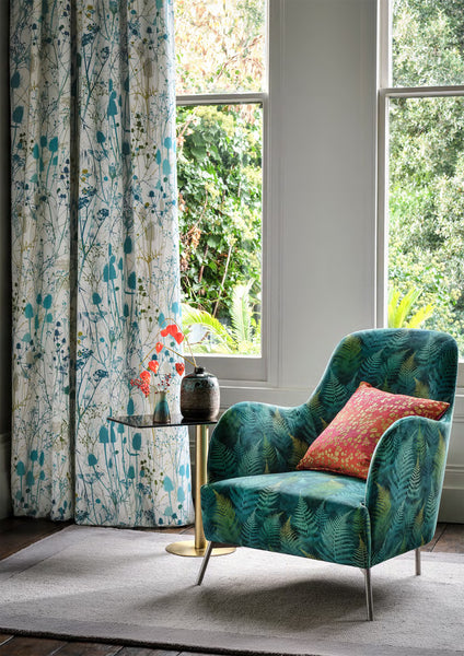 Woodland Fern Velvet, Peacock