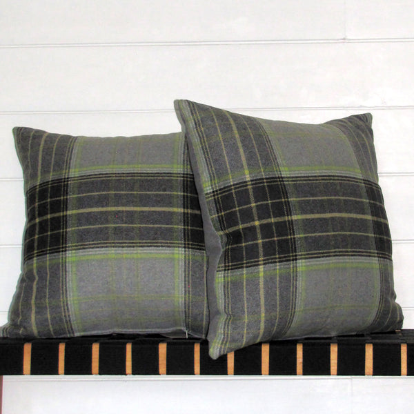 Bainbridge Lime check cushion cover