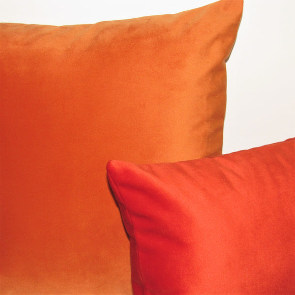 made to order Jaffa orange velvet cushion cover