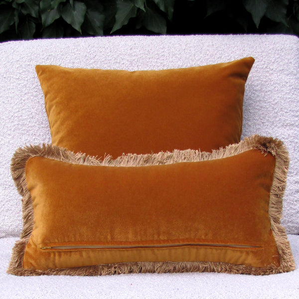custom Bengal Tiger Gold Cushion Cover with fringe