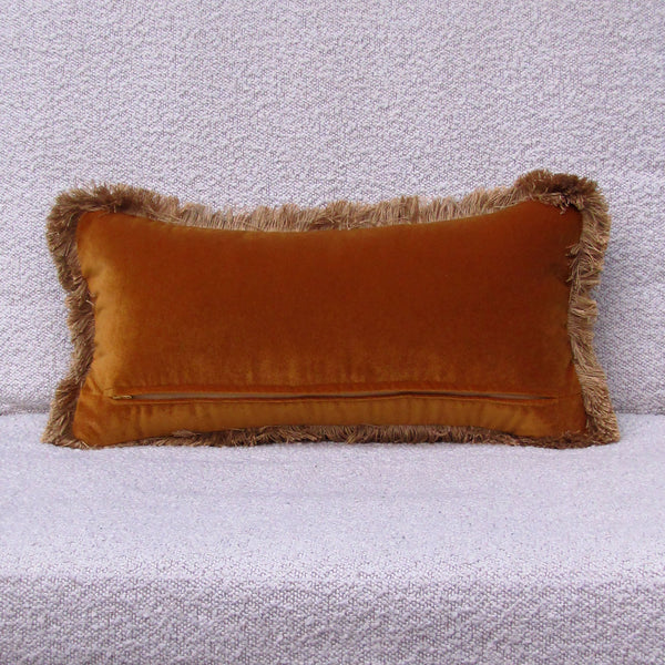 custom Bengal Tiger Gold Cushion Cover with fringe