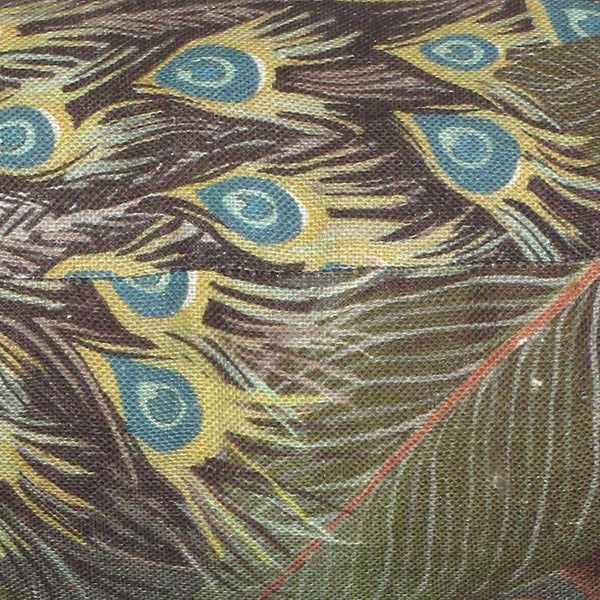Royal Peacock linen cushion cover