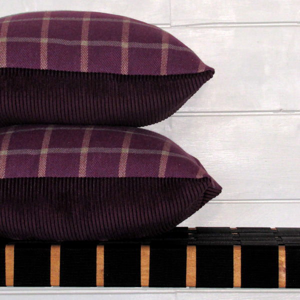 Haddington Thistle check cushion cover