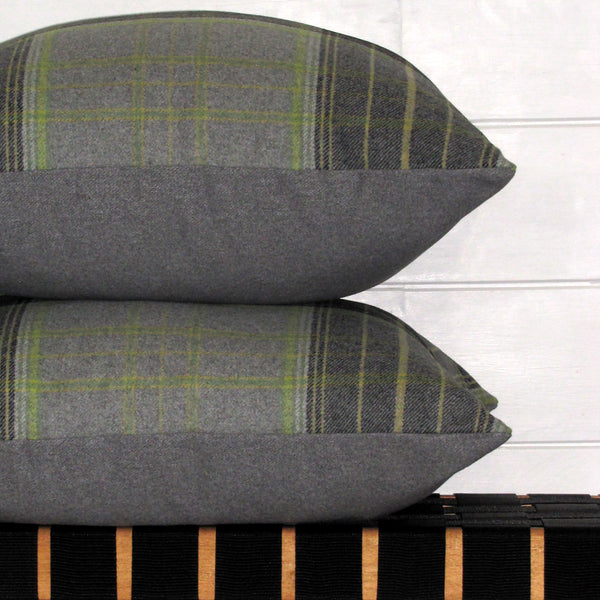 Bainbridge Lime check cushion cover