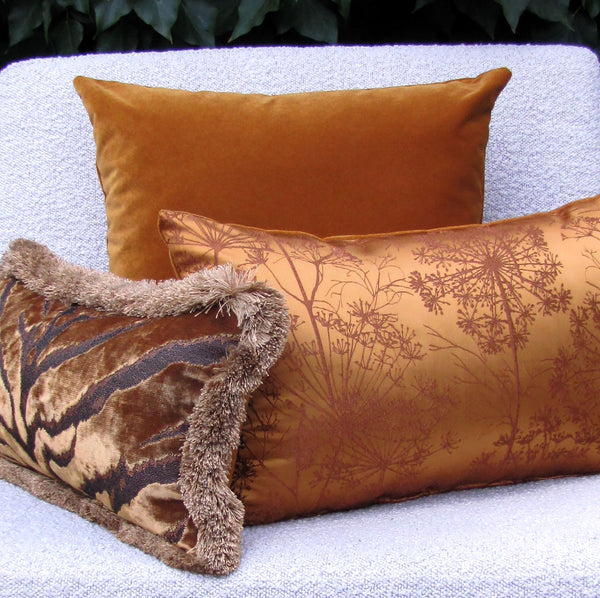 custom Bengal Tiger Gold Cushion Cover with fringe