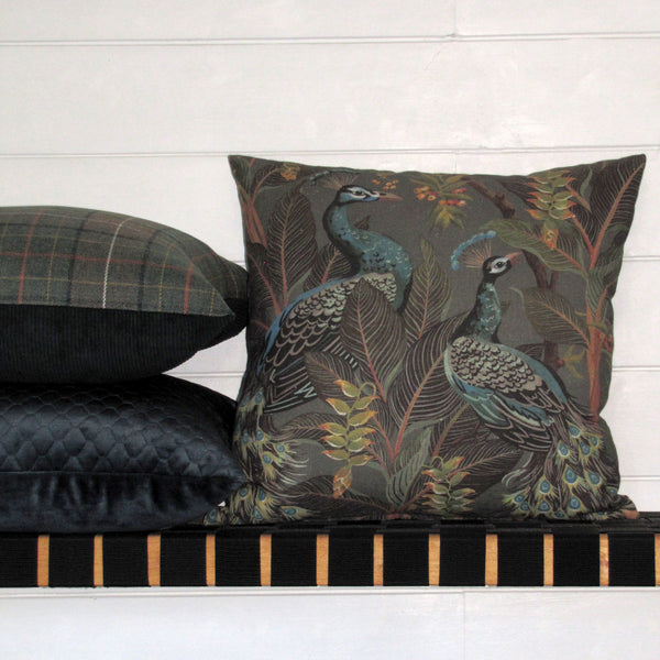 made to order Royal Peacock linen cushion cover