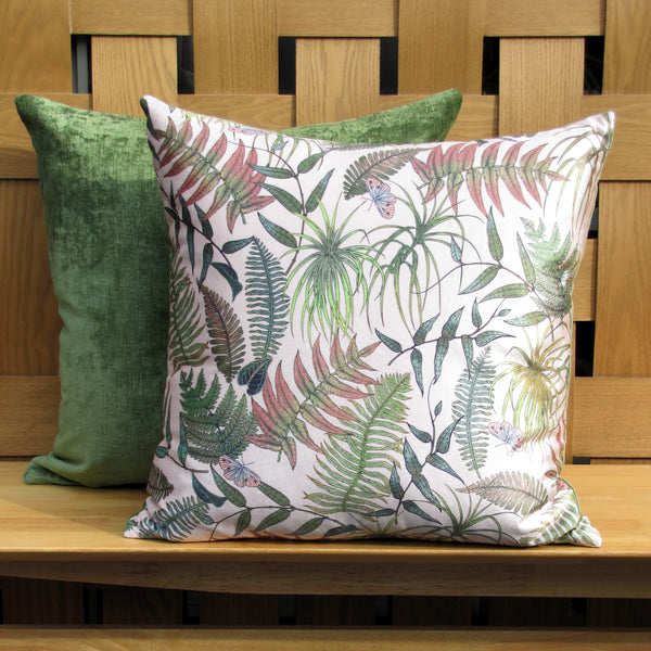made to order Fern velvet cushion cover, cream