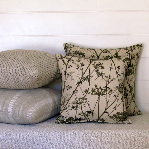 made to order Wild Chervil cushion cover, olive