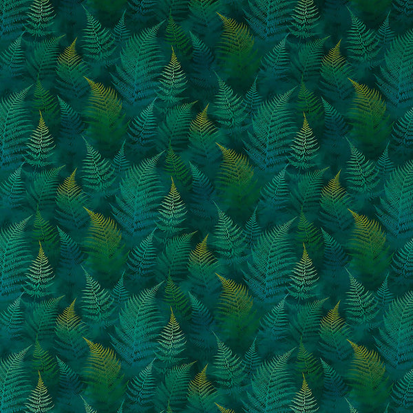 Woodland Fern Velvet, Peacock