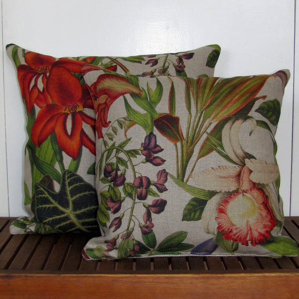 Made to order Twining cushion cover, linen reverse