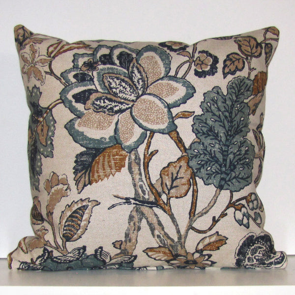 St Clair & teal linen cushion cover