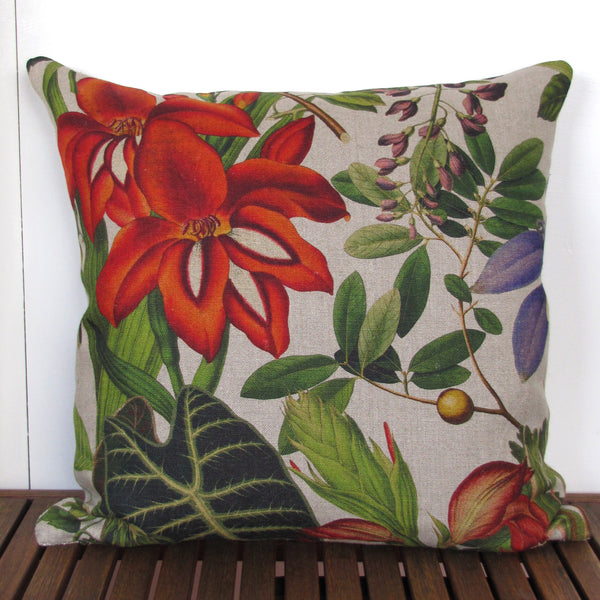 Made to order Twining cushion cover, linen reverse