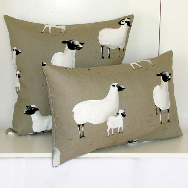 La Brebis linen cushion cover, sheep design