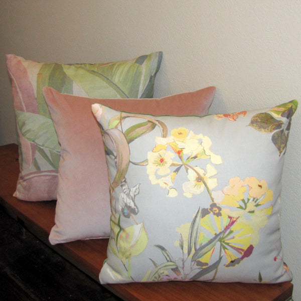 Rosewater pink velvet cushion cover