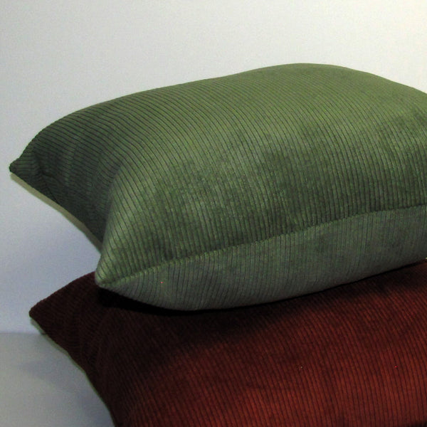 Aspen Olive corduroy cushion cover