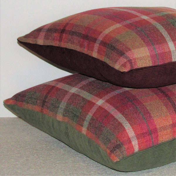 Sutherland Rustic check cushion cover