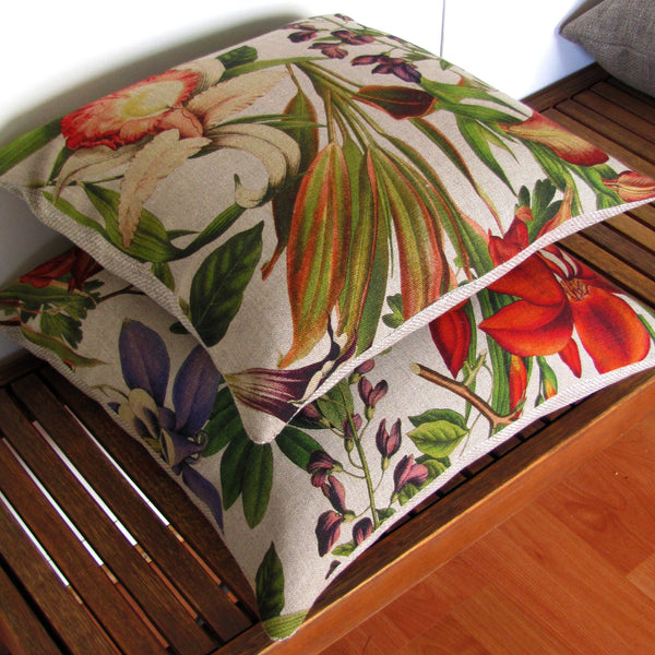 Made to order Twining cushion cover, linen reverse
