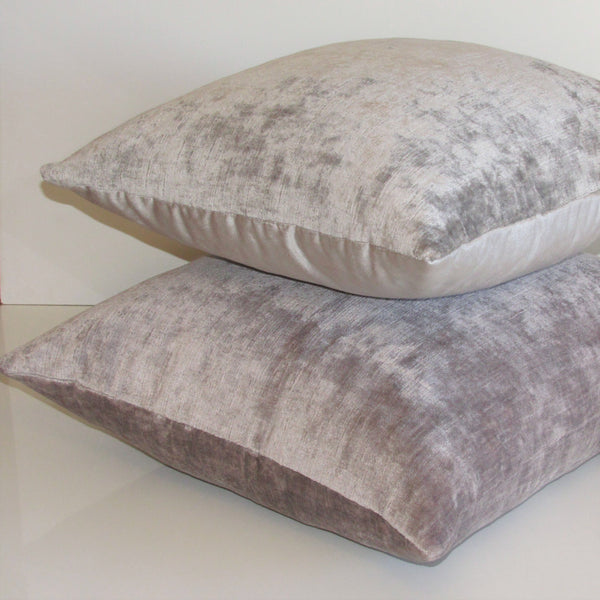 Duo velvet Silver Cloud cushion cover