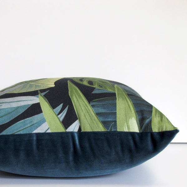 Jungle cushion cover, black