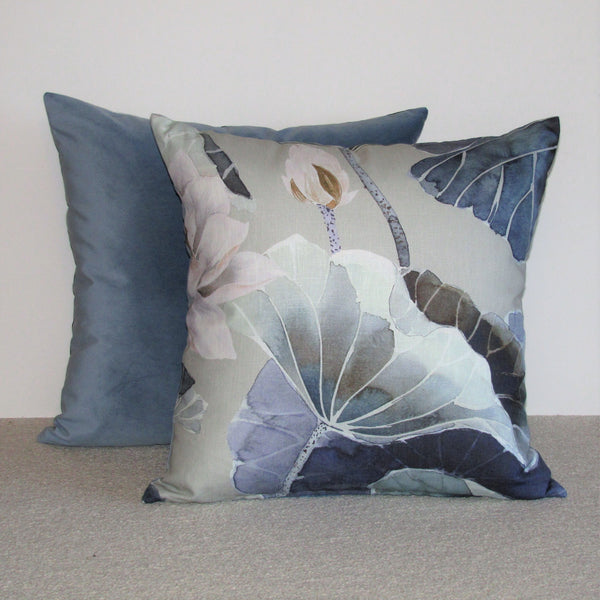 Lotus linen cushion cover