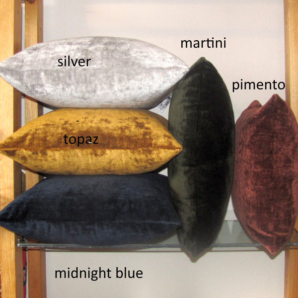 Made to order Bespoke Topaz luxury Italian velvet cushion cover