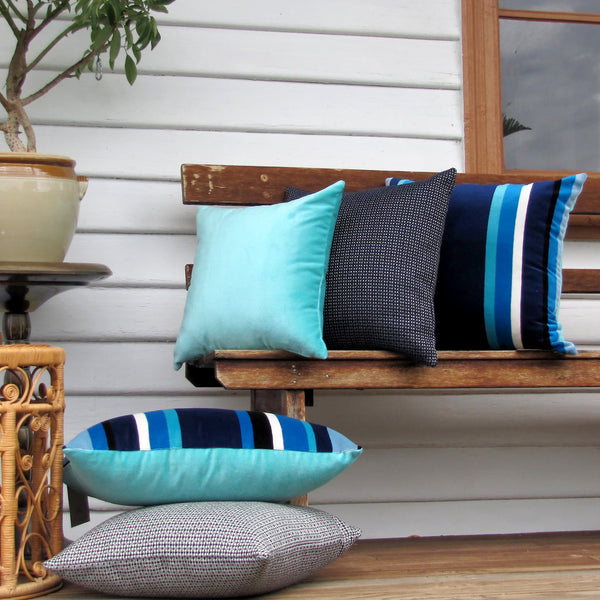 made to order Sapphire South Beach Stripe, indoor/outdoor cushion cover