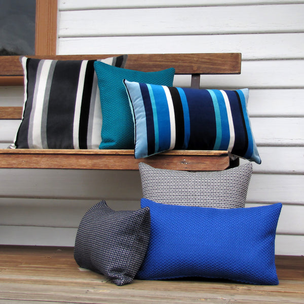 Charcoal South Beach Stripe, indoor/outdoor cushion cover