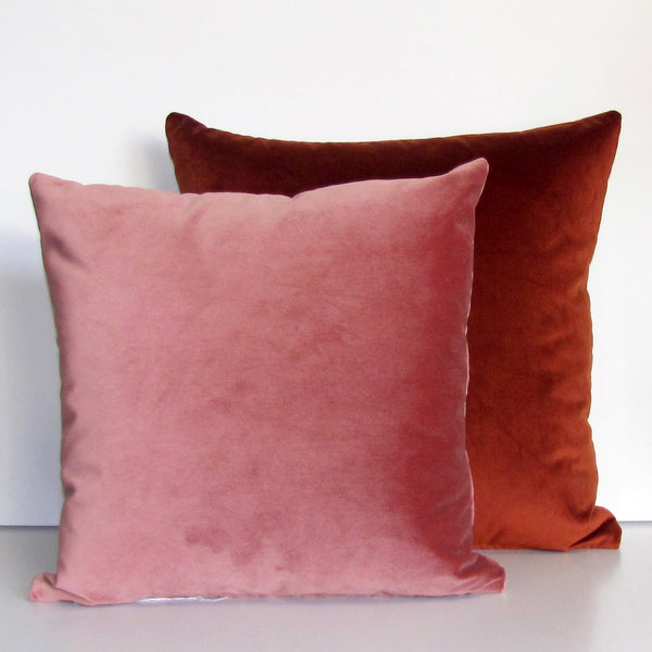 Blush pink velvet cushion cover