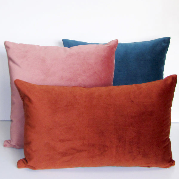 Blush pink velvet cushion cover
