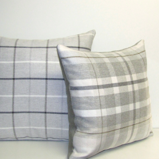 Sutherland Oatmeal check cushion cover