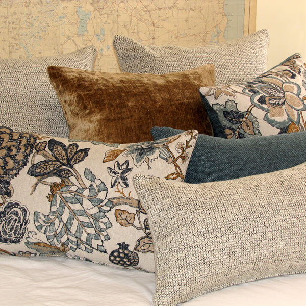 St Clair & teal linen cushion cover