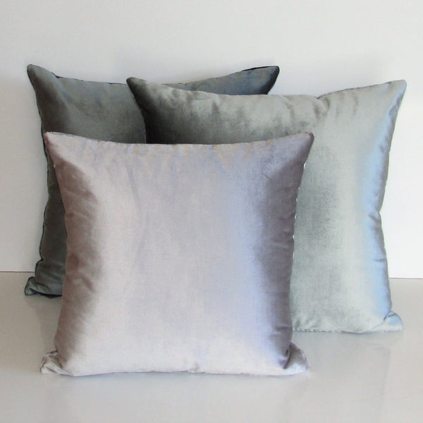 Duo velvet Silver Cloud cushion cover