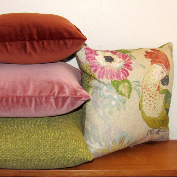 Blush pink velvet cushion cover
