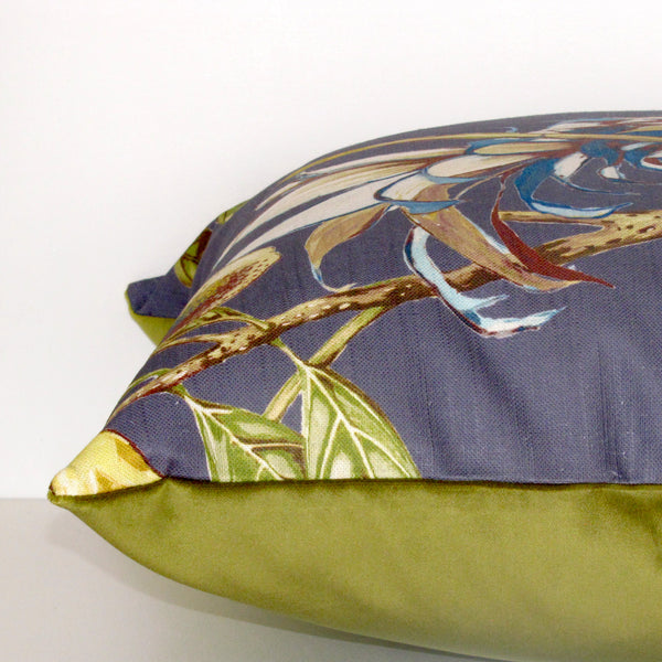 Orchard linen cushion cover, blueberry